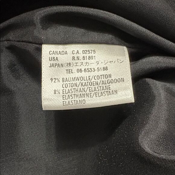 Escada Black Full Zip Lined Jacket White Removable Collar Sz 44/US Lg 12 Stretch - Picture 6 of 16